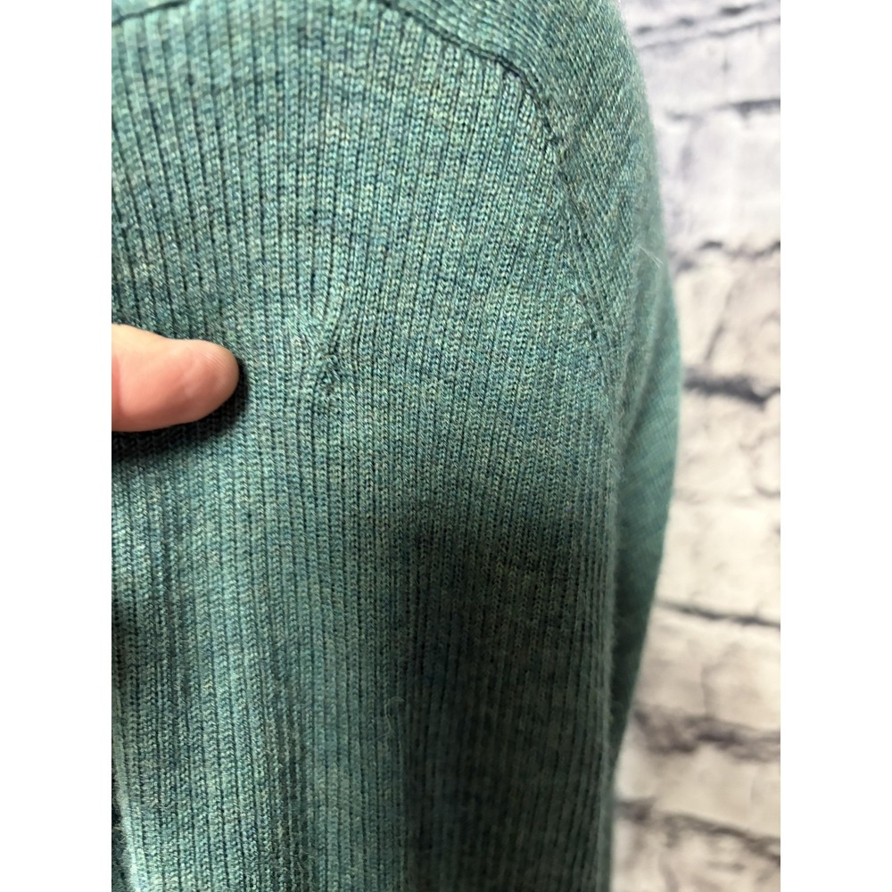 Eileen Fisher Green Merino Wool Open Front Cardigan Sweater Womens Medium R1JM-2 - Picture 4 of 14